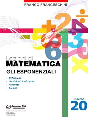 cover image of Lezioni di matematica 20--Gli Esponenziali
